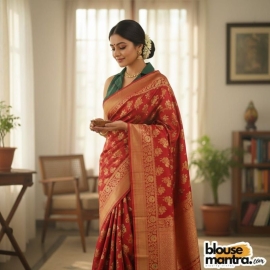  Bottle Green Jamdani | Halterneck | Blazer Coller Sleeveless