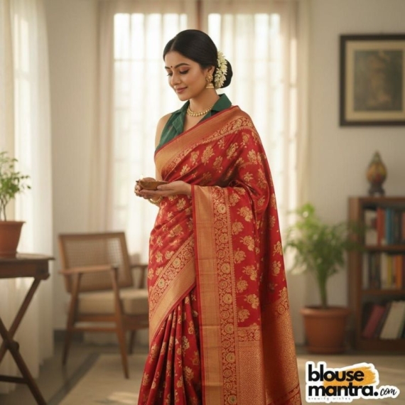  Bottle Green Jamdani | Halterneck | Blazer Coller Sleeveless