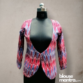 Blue., purple , Violet Ikkat | Blazer Full Sleeve
