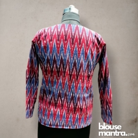 Blue., purple , Violet Ikkat | Blazer Full Sleeve