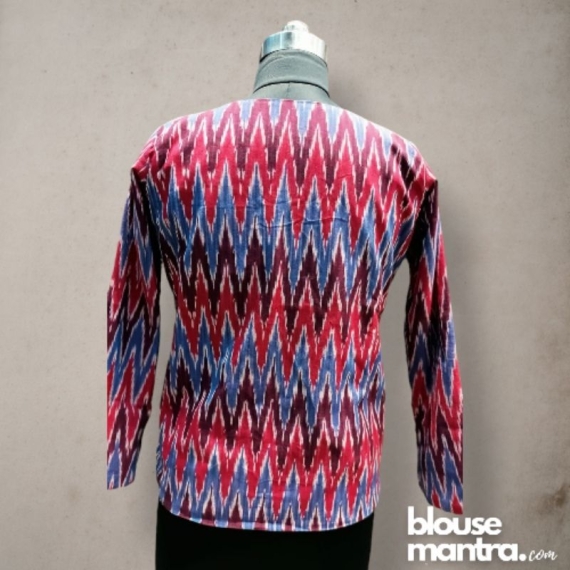 Blue., purple , Violet Ikkat | Blazer Full Sleeve