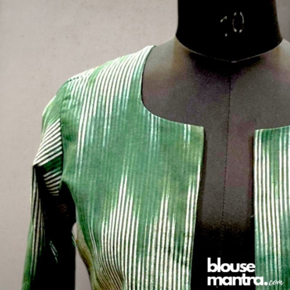 Bottle Green Ikkat | Blazer Full Sleeve