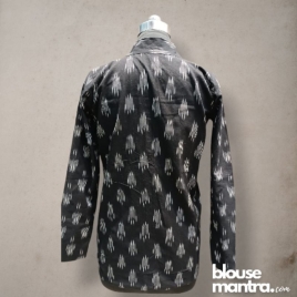  Black ikkat | Long Blazer Full Sleeve