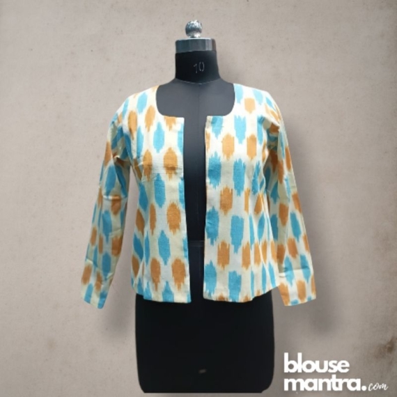  Off White Ikkat | Blazer Full Sleeve