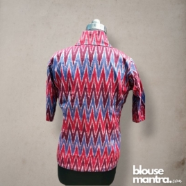 Red, purple, violet ikkat | Blazer Full Sleeve