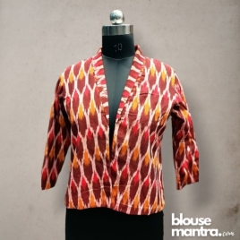 Red , maroon, white ikkat | blazer Full Sleeve
