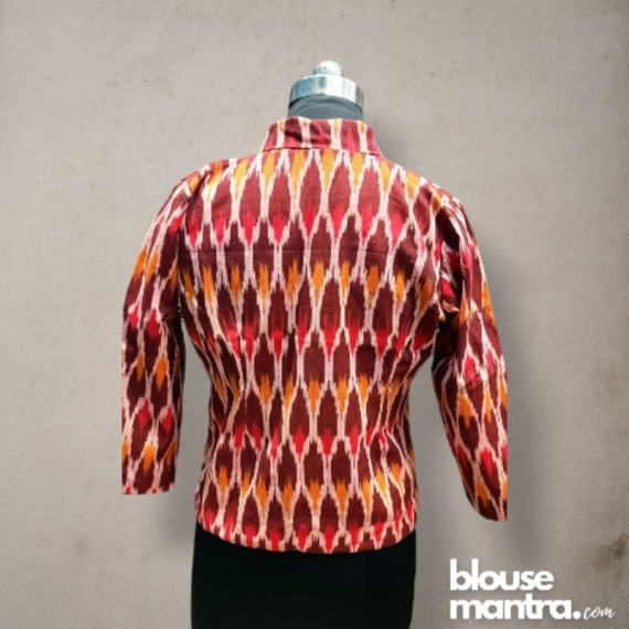 Red , maroon, white ikkat | blazer Full Sleeve
