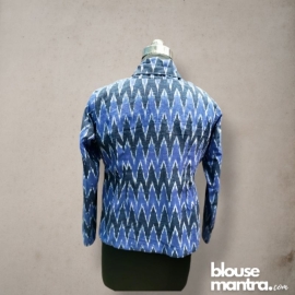  navy, purple ikkat | Blazer Full Sleeve