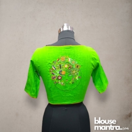 Light Green | flowery hair Embroidery Glass Sleeve