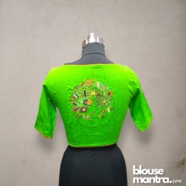 Light Green | flowery hair Embroidery Glass Sleeve