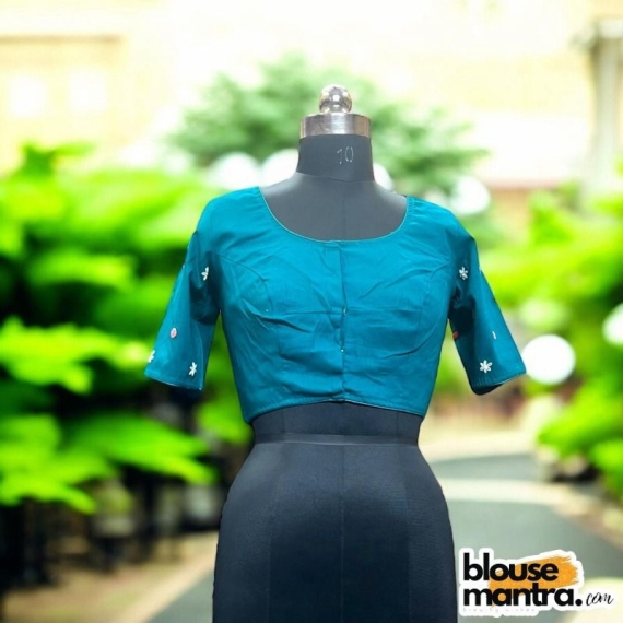 Green Khadi Cotton |Pot Filled with Flower Glass Sleeve