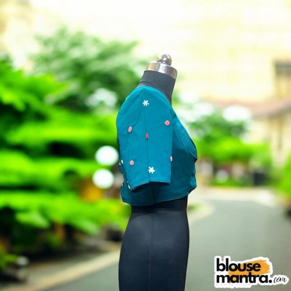 Green Khadi Cotton |Pot Filled with Flower Glass Sleeve