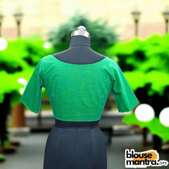 Parrot Green Khadi Cotton Glass Sleeve