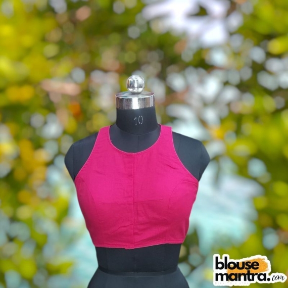 Pink Khadi | Razor Cut | Hand Embroidery Sleeveless