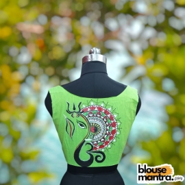 Parrot Green Khadi Cotton | Ganesh Paint Sleeveless