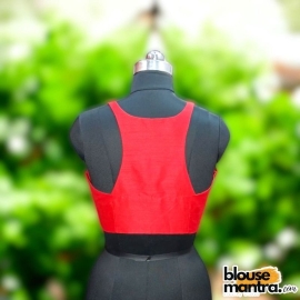 Dark  Red Raw Silk | Razor Cut Sleeveless