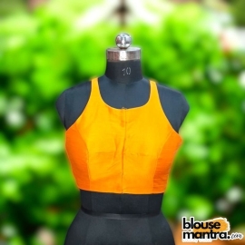 Mustured Raw Silk | Razor Cut Sleeveless