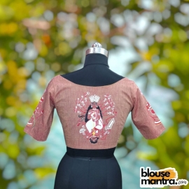 Brown Khadi Cotton | Kalighat Patachitra Glass Sleeve