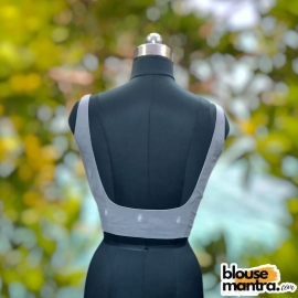 Grey Jamdani | Front Hook | Round neck Sleeveless