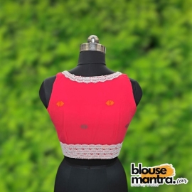 Red Jamdani | Paar On elit Cut | Tripple Lace Back Sleeveless