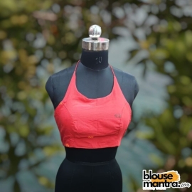 Red Jamdani | Halter String Noodle Strap