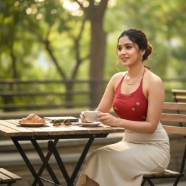 Maroon Jamdani | Halter String Noodle Strap