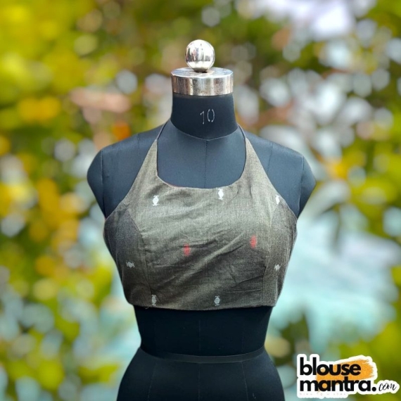 Coffe Jamdani | Halter String Noodle Strap