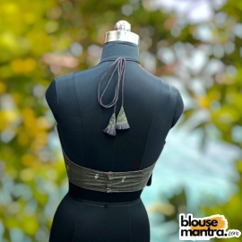 Coffe Jamdani | Halter String Noodle Strap