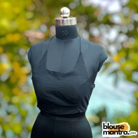  Black Jamdani Sky | Halter String Noodle Strap