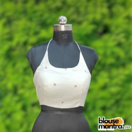 White korwai With Red | String Halter Noodle Strap