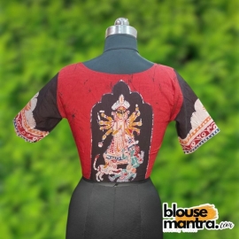 Red Black Batic | Durga Hand Paint Glass Sleeve