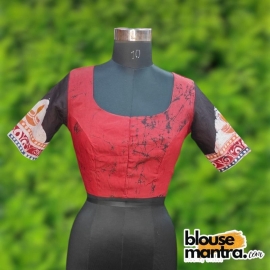 Red Black Batic | Durga Hand Paint Glass Sleeve