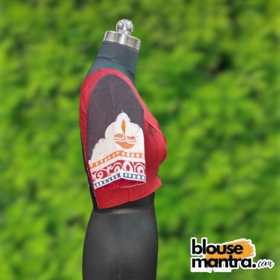 Red Black Batic | Durga Hand Paint Glass Sleeve