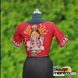 Red White Batic | Durga Hand Paint Glass Sleeve