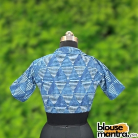  Indigo | Triangle Print | Blazer Coller Glass Sleeve