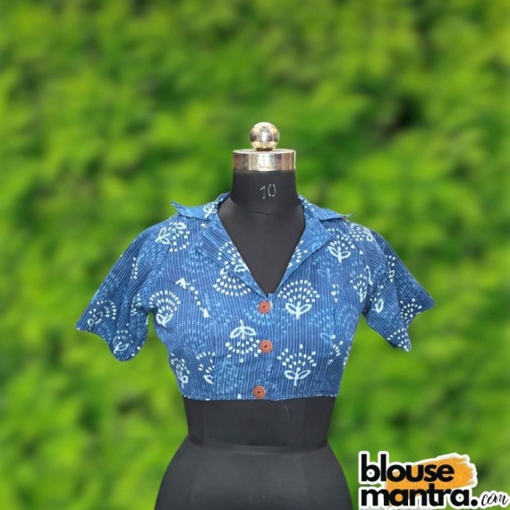 Indigo | Gap Flower Print | Blazer Coller Glass Sleeve