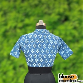 Indigo | Alpona Flower Print | Blazer Coller Glass Sleeve