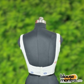 White Jamdani | Round neck Sleeveless