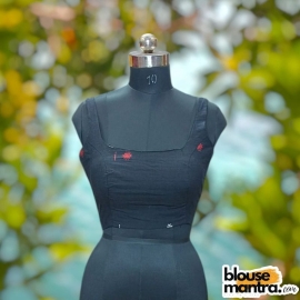 Black Jamdani | Round neck Sleeveless