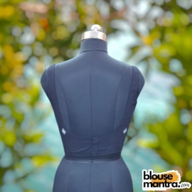 Black Jamdani | Round neck Sleeveless