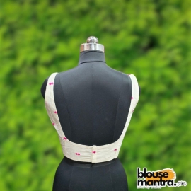 White Embroidery Jamdani | Round neck Sleeveless