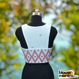 White Jamdani | Razor Cut Sleeveless