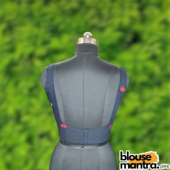 Navy Jamdani |Round neck Sleeveless