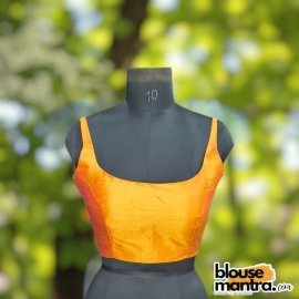 Musturd Raw Silk | Round Neck Sleeveless