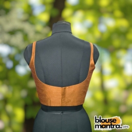 Copper Raw Silk | Round Neck Sleeveless