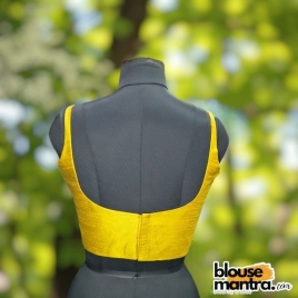 Gold Raw Silk | Round Neck Sleeveless