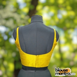 Gold Raw Silk | Round Neck Sleeveless