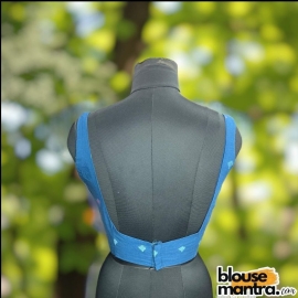 Firoza Blue jamdani | Round Neck Sleeveless