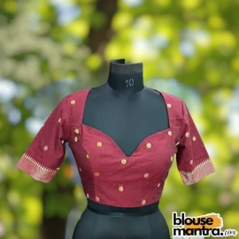  Maroon Mangal Giri |Front Dome Neck | Back Cut Glass Sleeve