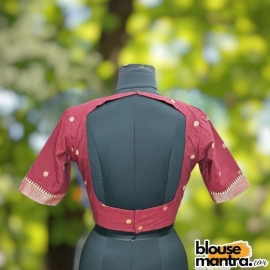  Maroon Mangal Giri |Front Dome Neck | Back Cut Glass Sleeve